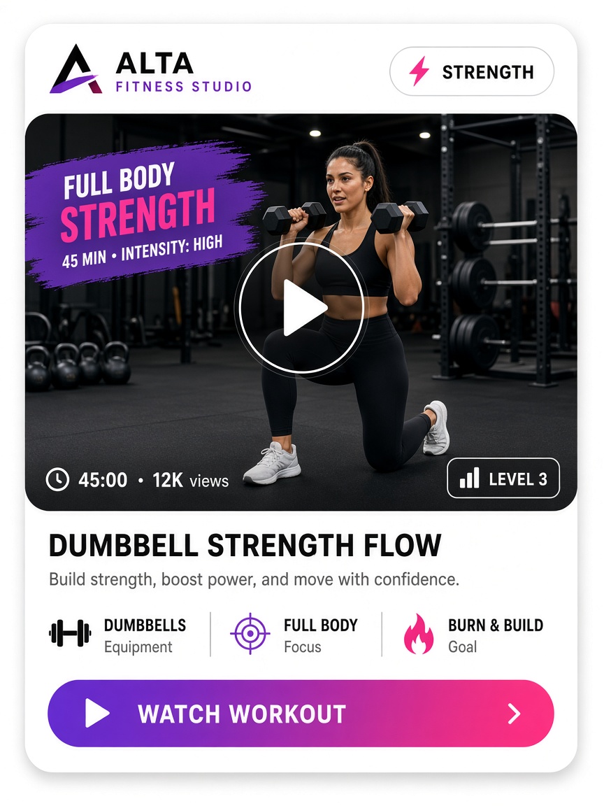 Short workout video for Instagram
