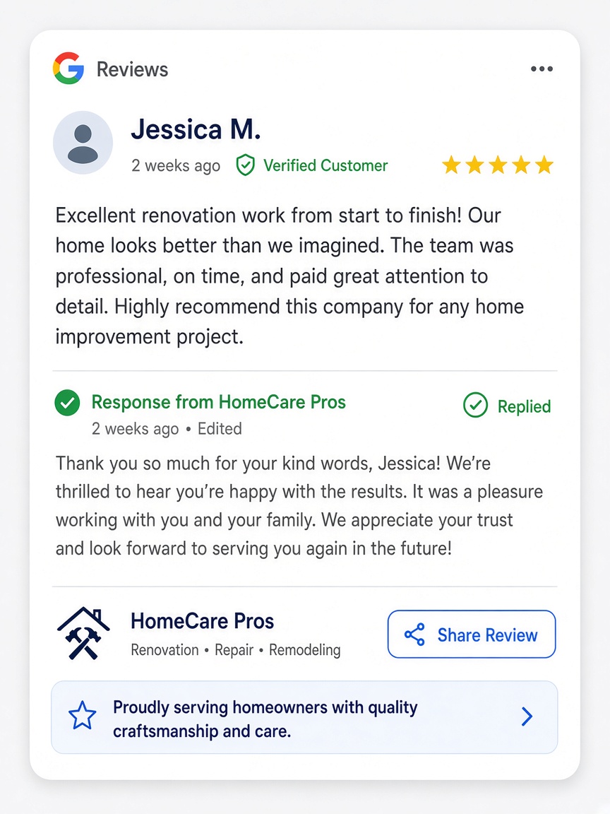 Answer new Google reviews
